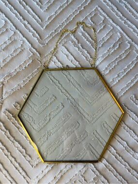 Hexagon Gold Glass Frame - Hanging Picture Frame